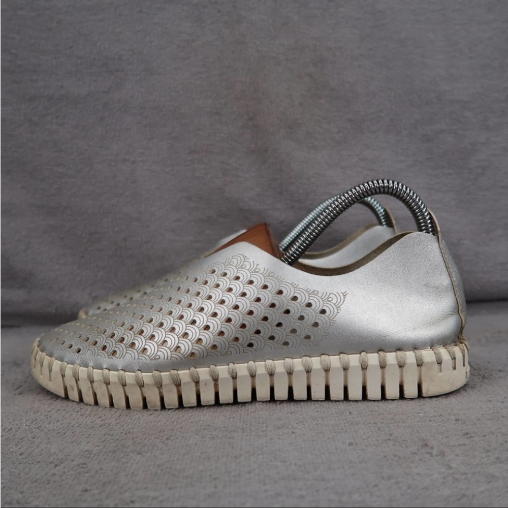 Ilse Jacobsen Shoes Womens EU 37 Tulip Loafer Flats Slip On Leather Gray Casual